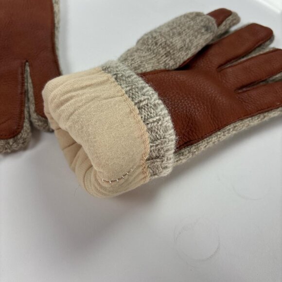 Eddie Bauer Wool Gloves Mens Large Deerskin Leather Grips Insulated - Picture 4 of 7